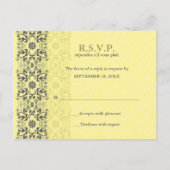 Damask Wirbel Lace Butter UAWG Wedding Postcard Einladungspostkarte (Rückseite)