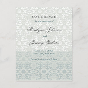 Damask Wirbel Lace Dream Save the Date Postkarte
