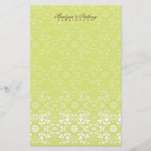 Damask Wirbel Lace Limon Dankeschön Stationery Briefpapier