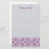 Damask Wirbel Lace Orchid Danke Stationierung Briefpapier (Vorne/Hinten)