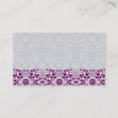 Damask Wirbel Lace Orchid Guest Platzkarte (Rückseite)