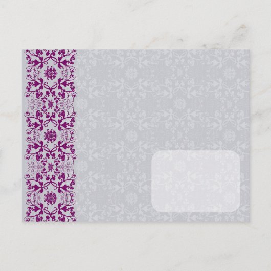 Damask Wirbel Lace Orchid Save the Date Postkarte (Rückseite)