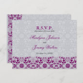 Damask Wirbel Lace Orchid UAWG Wedding Postcard Einladungspostkarte (Vorne/Hinten)
