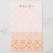 Damask Wirbel Lace Sorbet Danke für Ihre Stationie Briefpapier (Vorderseite)