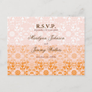 Damask Wirbel Lace Sorbet UAWG Wedding Postcard Einladungspostkarte