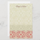 Damask Wirbel Lace Spice Danke Stationierung Briefpapier (Vorne/Hinten)