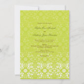 Damask Wirbel laden Limone Hochzeitseinladung ein Einladung (Rückseite)