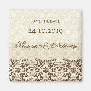 Damask-Wirbel lösen Kaffee speichern das Date Magn Magnet