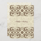Damask Wirbel Spitzencoffee Elegante Hochzeit Einl Einladung (Vorne/Hinten)
