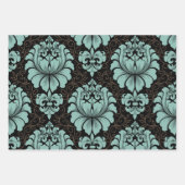 Damask Wrapping Paper Flat Sheet Set of 3 Geschenkpapier Set (Vorderseite)