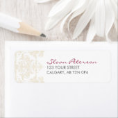 Damask Yellow Address Label (Insitu)
