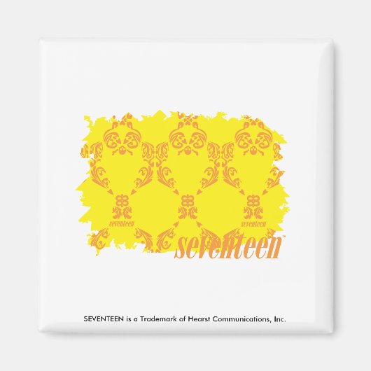 Damask Yellow Orange 2 Magnet (Vorne)