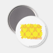 Damask Yellow Orange 2 Magnet (Vorderseite/Rückseite)