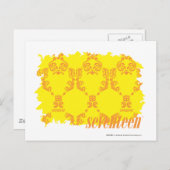 Damask Yellow Orange 2 Postkarte (Vorne/Hinten)