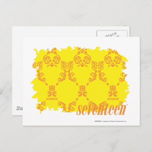 Damask Yellow Orange 2 Postkarte (Vorne/Hinten)