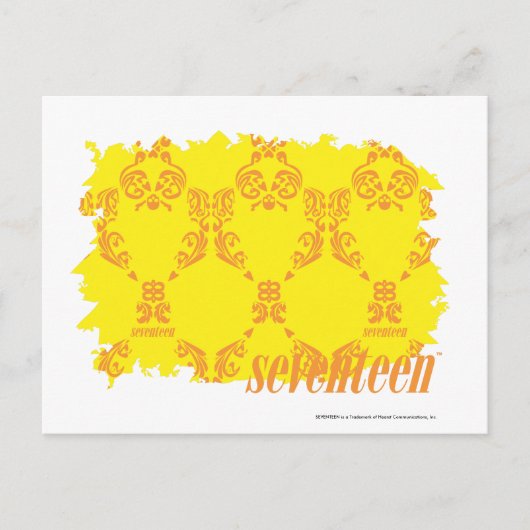 Damask Yellow Orange 2 Postkarte (Vorderseite)