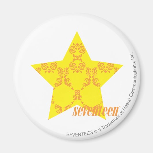 Damask Yellow Orange 3 Magnet (Vorne)