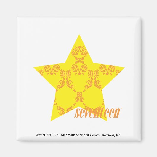 Damask Yellow Orange 3 Magnet (Vorne)