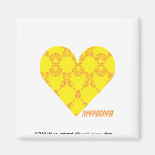 Damask Yellow Orange 4 Magnet (Vorne)