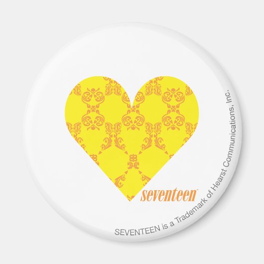 Damask Yellow Orange 4 Magnet (Vorne)
