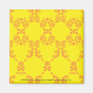 Damask Yellow-Orange Magnet