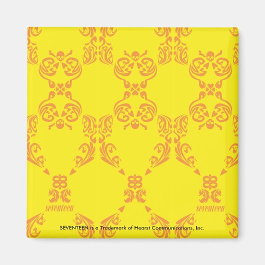 Damask Yellow-Orange Magnet (Vorne)