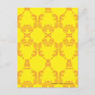 Damask Yellow-Orange Postkarte