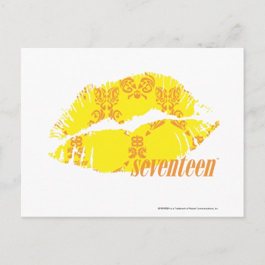 Damask Yellow-Orange Postkarte (Vorderseite)