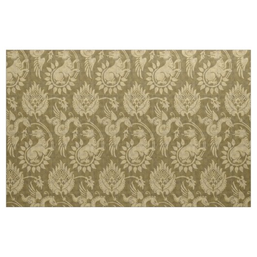 Damaske mit Flügelschlangen, gelb Stoff (Fat Quarter (45,7 x 55,9 cm))