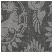 Damaske mit Flügelschlangen, schwarz Stoff (Nahaufnahme)