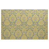 Damaske mit Löwen, Senf auf Marine Blue Stoff (Fat Quarter (45,7 x 55,9 cm))