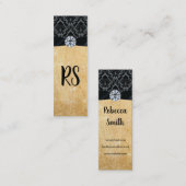 Damaske-Trimm / rustikal / Diamant Mini Visitenkarte (Vorne/Hinten)