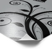 Damasken Muster, Grau Damaske, Damaske Fotodruck (Ecke)