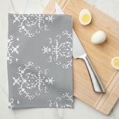 Damasken Muster, Grau Damaske, Damaske Geschirrtuch (Viertel Falte)