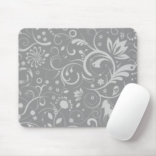Damasken Muster, Grau Damaske, Damaske Mousepad (Mit Mouse)