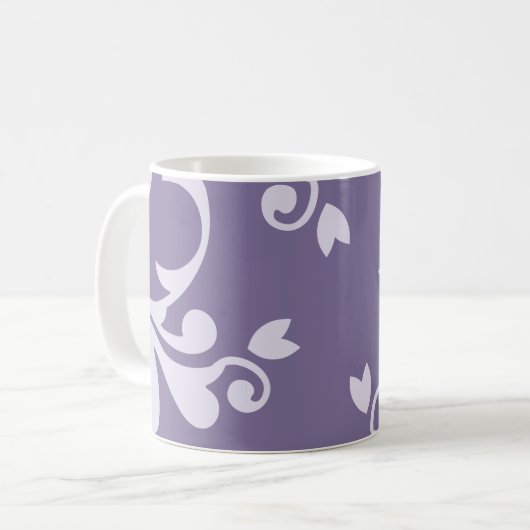 Damasken Muster, Lila Damaske, Damaske Kaffeetasse (Vorderseite Links)