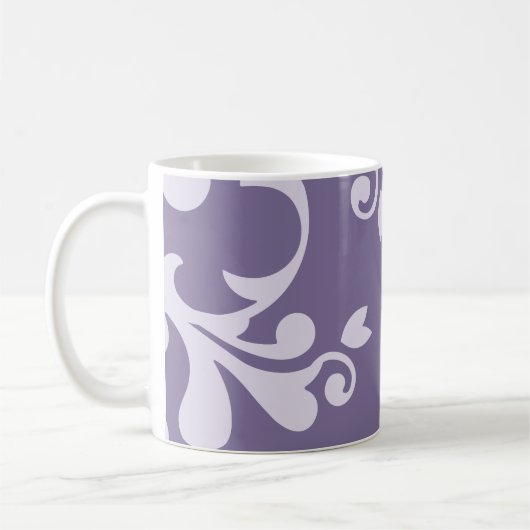 Damasken Muster, Lila Damaske, Damaske Kaffeetasse (Links)