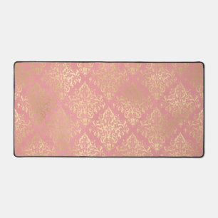 Damasken rosa und goldfarben elegant Vintag Viktor Schreibtischunterlage