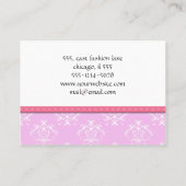 Damasketmuster, rosa Damaske, französische Damaske Visitenkarte (Rückseite)