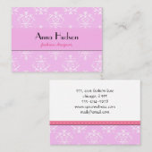 Damasketmuster, rosa Damaske, französische Damaske Visitenkarte (Vorne/Hinten)