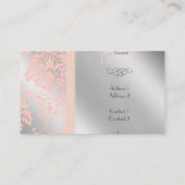 Damaskische Visitenkarten, hellrosa Silberton Visitenkarte (Rückseite)