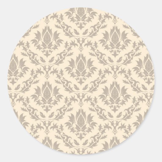 Damaskmuster 3 runder aufkleber (Vorderseite)