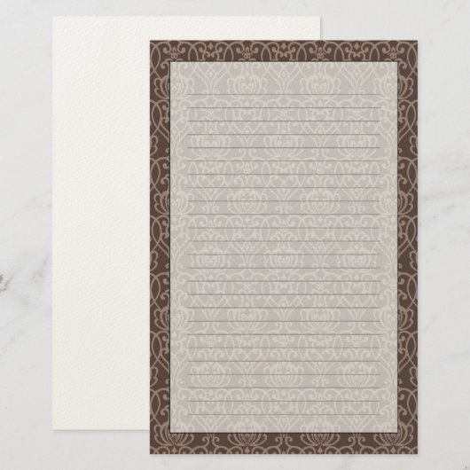 Damaskmuster 6 briefpapier (Vorne/Hinten)