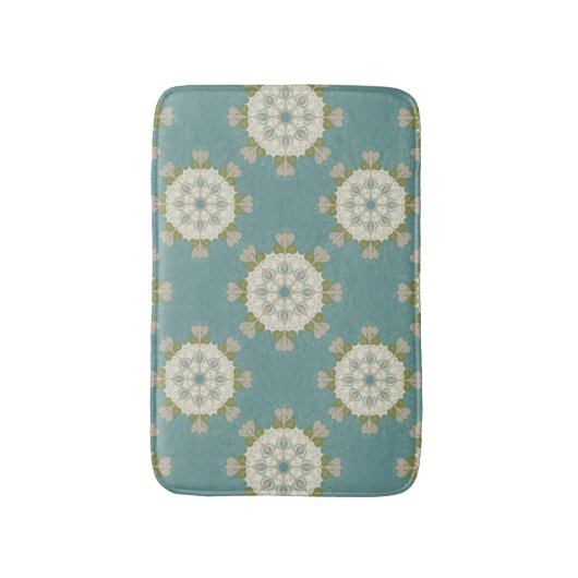 Damaskmuster mit abstrakten Elementen Badematte (Vorderseite Vertikal)