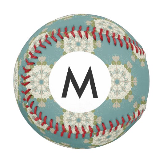 Damaskmuster mit abstrakten Elementen Baseball (Vorderseite Links)