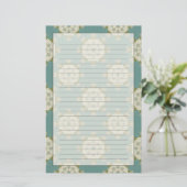 Damaskmuster mit abstrakten Elementen Briefpapier (Stehend Vorderseite)