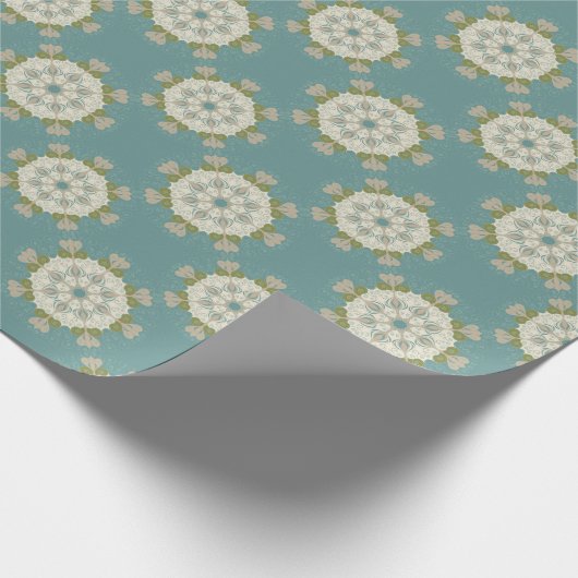 Damaskmuster mit abstrakten Elementen Geschenkpapier (Ecke)