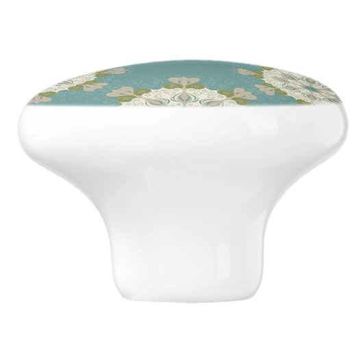 Damaskmuster mit abstrakten Elementen Keramikknauf (Seitenansicht)