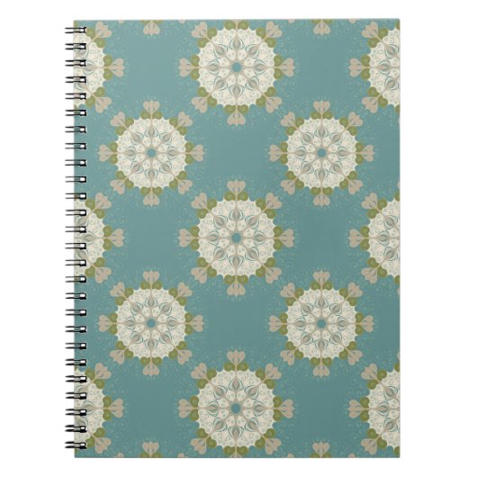 Damaskmuster mit abstrakten Elementen Notizblock (Vorderseite)