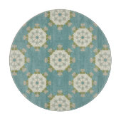 Damaskmuster mit abstrakten Elementen Schneidebrett (Vorderseite)